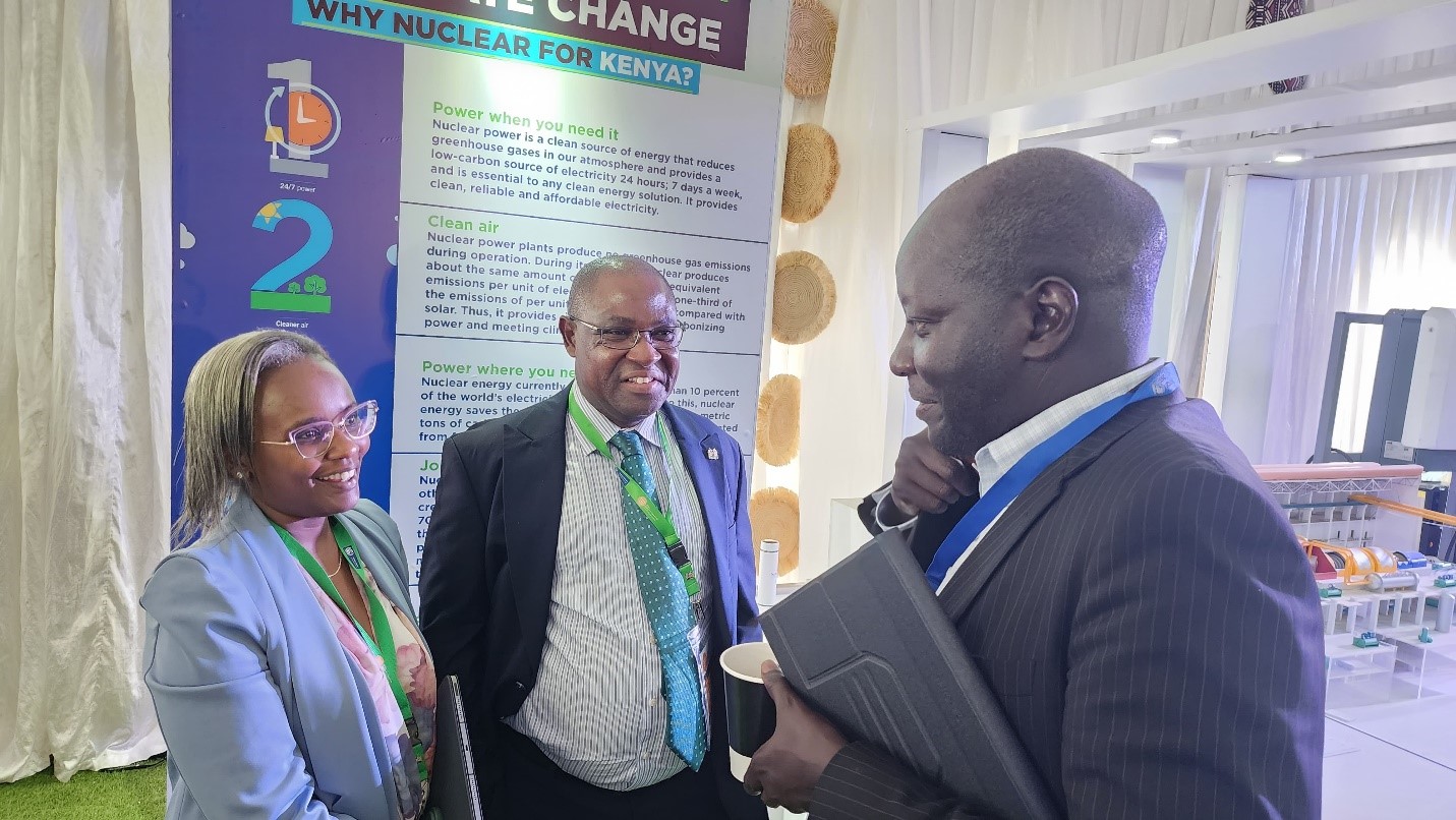 NuPEA Ag. CEO Justus Wabuyabo (centre) with Geothermal Development Company’s Stephen Busienei and NuPEA’s Lilian Matu