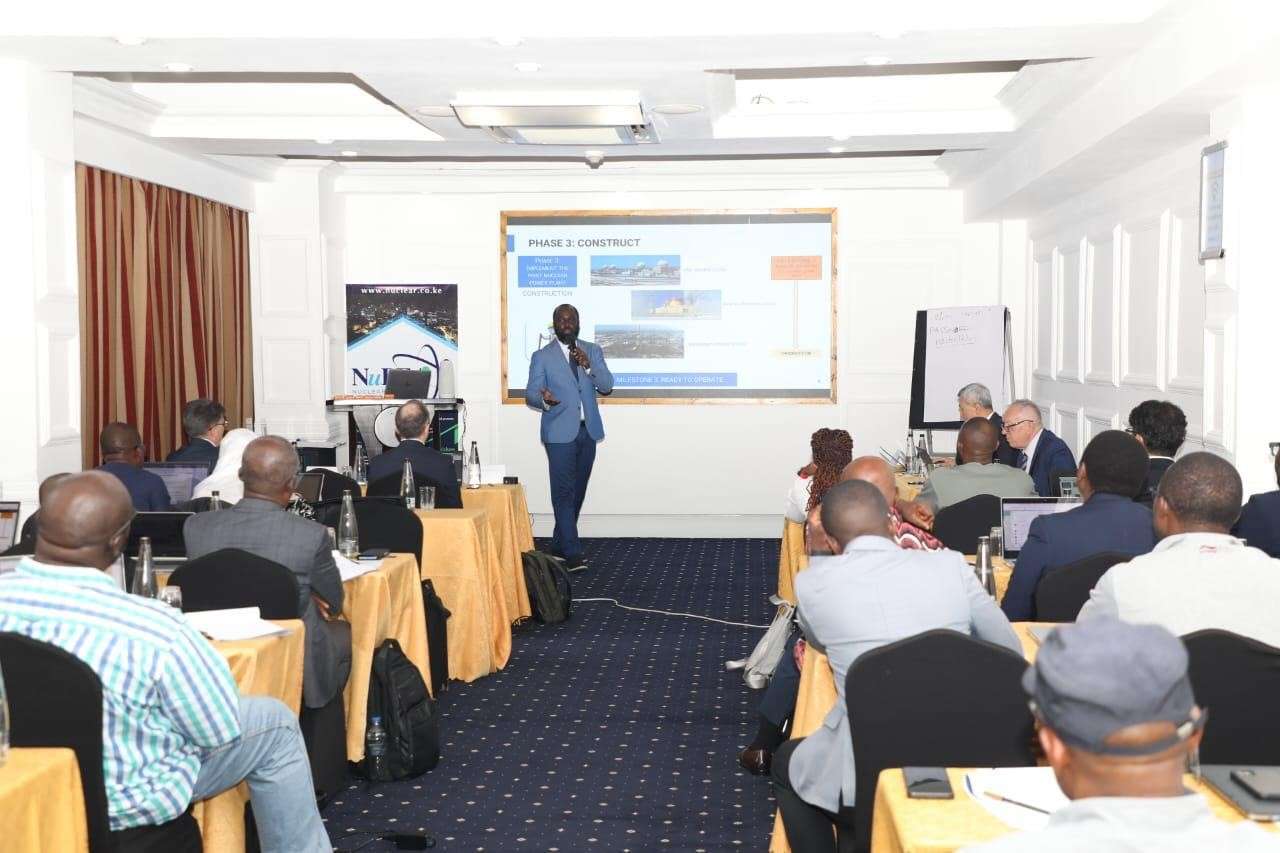 Participants in a session at the IAEA Interregional Workshop on Key Aspects of SMR Development and Deployment